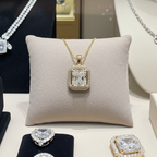 Ciondolo in oro  18k e diamanti naturali princess certificato IGI 1.36ct