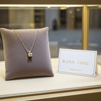 ciondolo  punto  luce in oro giallo 18k e diamante naturale 0,25 ct