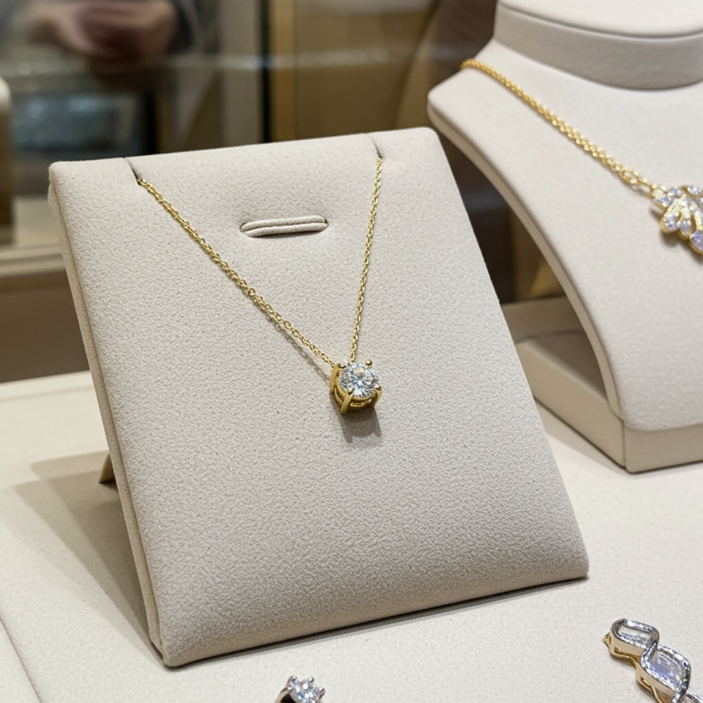 ciondolo  punto  luce in oro giallo 18k e diamante naturale 0,25 ct