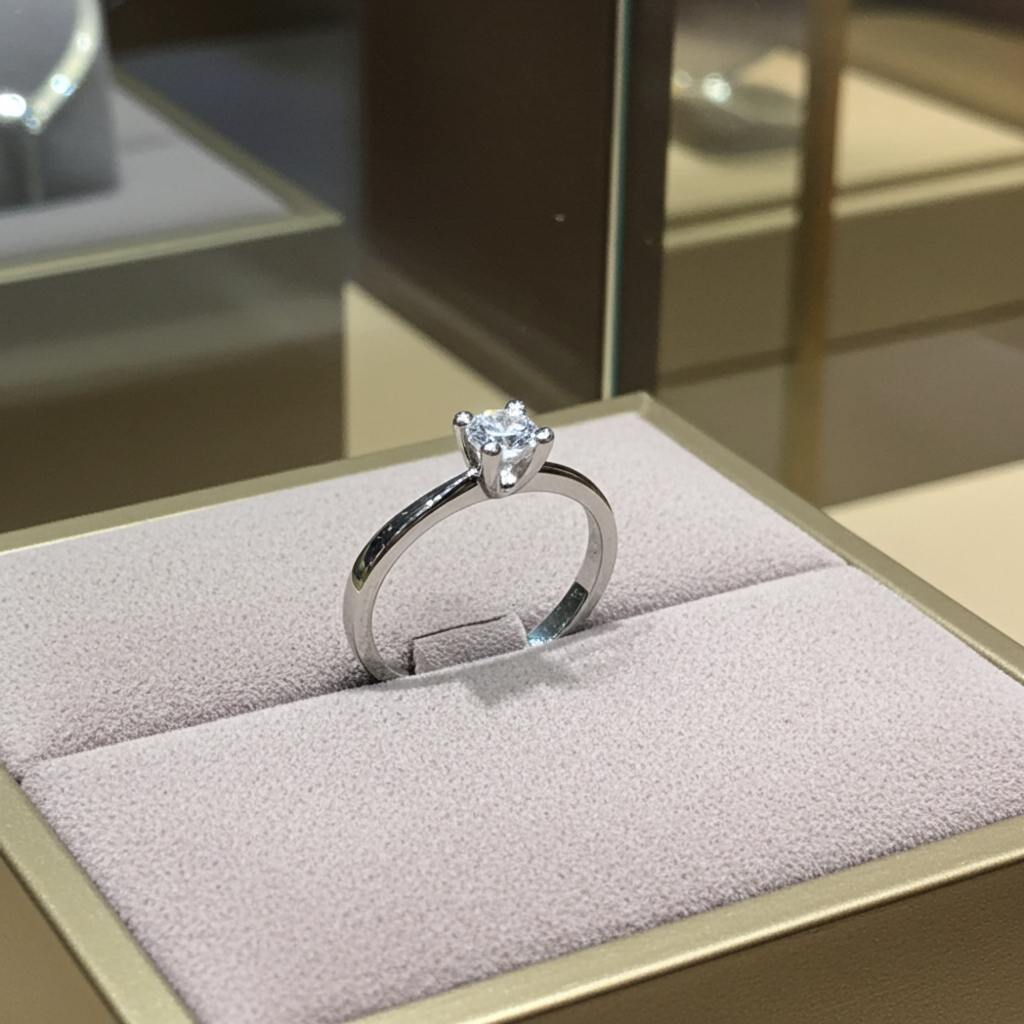 Anello solitario diamante naturale  0.50ct certificato IGI D IF