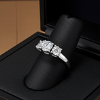 Anello Trilogy- 18 carati Oro bianco - 1.01ct. tw. Diamante (Naturale) - Diamante -D COLOR VVS1