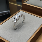 Anello Trilogy- 18 carati Oro bianco - 1.01ct. tw. Diamante (Naturale) - Diamante -D COLOR VVS1