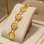 Bracciale in oro giallo  con 7 sterline 22k