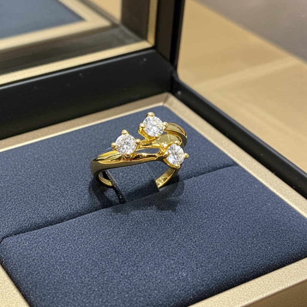 Anello Trilogy -0.45ct Diamanti Naturali