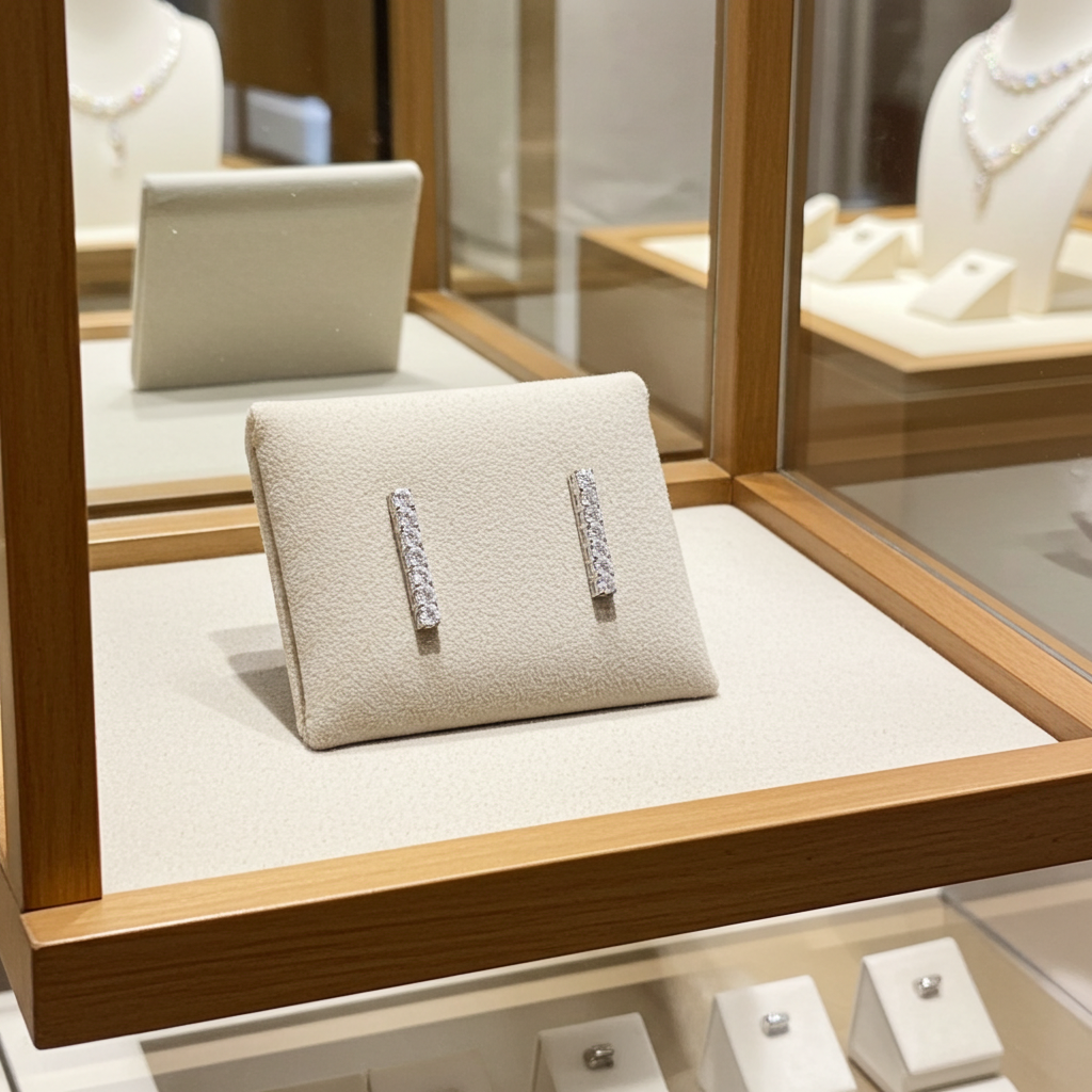 orecchini tennis in oro bianco 18k e 1 fila diamanti naturali 1,60ct