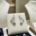 Orecchini Trilogy in Oro Bianco con 0.37ct Diamanti Naturali