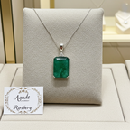 Collana in oro bianco 18k con smeraldo naturale colombiano 5.20ct