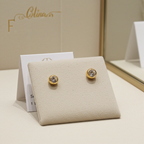 Orecchini punto luce certificato HRD in oro Giallo 18k  con 2 diamanti naturali 1,00 ct