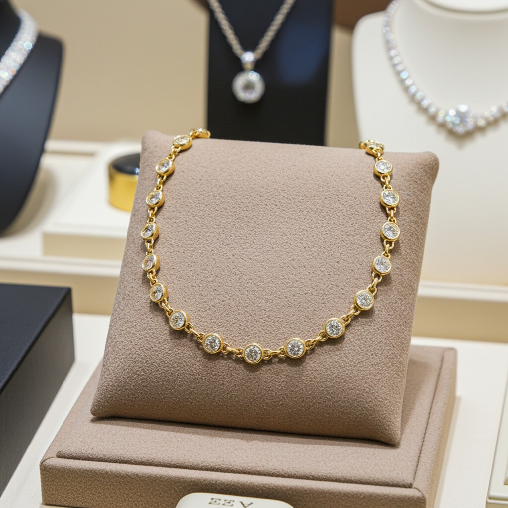 bracciale in oro giallo 18k e  25 diamanti naturali 2,50ct