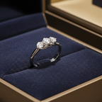 anello trilogy in oro bianco 18k con 3 diamanti naturali 0,60ct