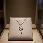 Collana con ciondolo - 18 carati Oro bianco - 0.55ct. tw. Diamante (Naturale) - Diamante