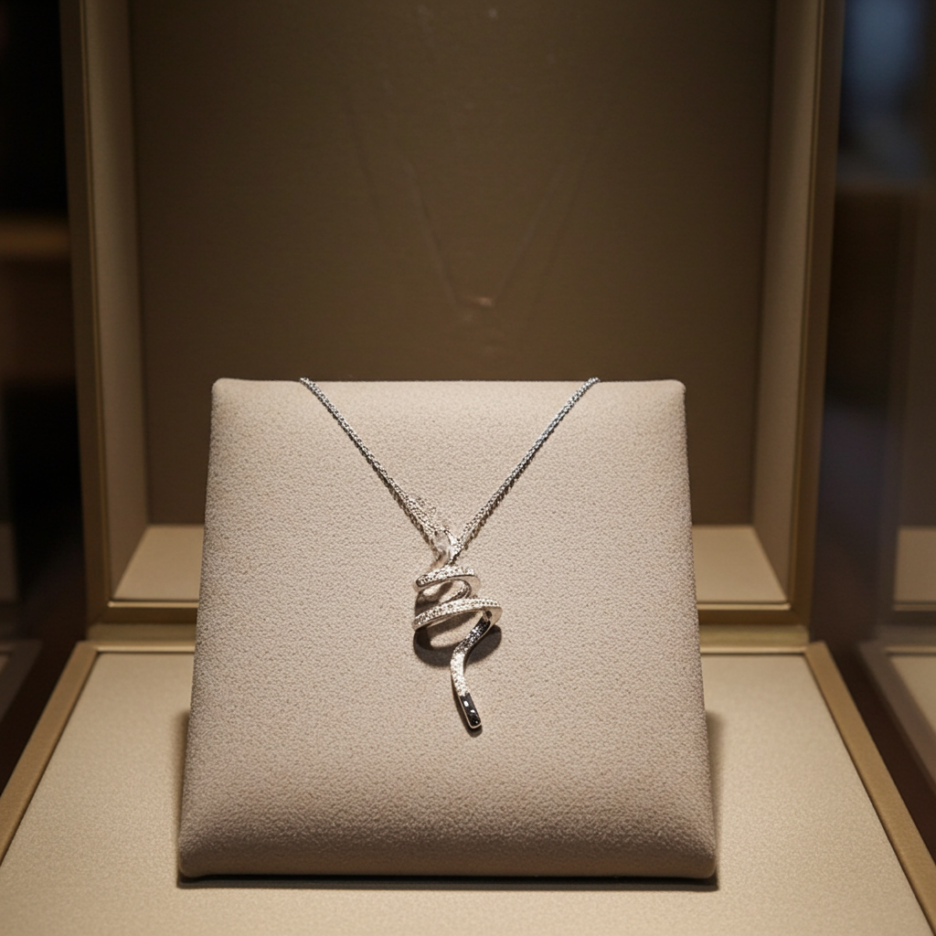 Collana con ciondolo - 18 carati Oro bianco - 0.55ct. tw. Diamante (Naturale) - Diamante