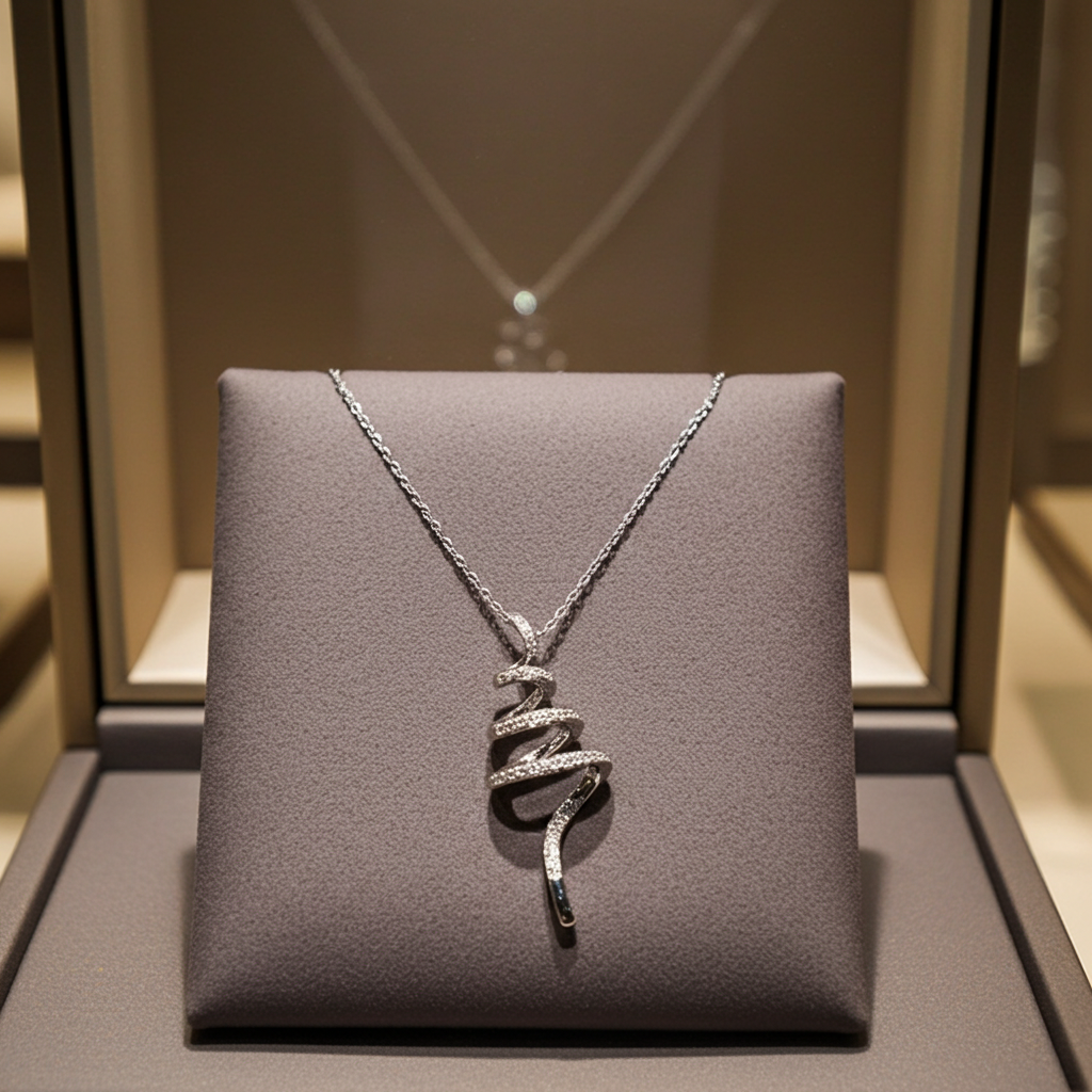 Collana con ciondolo - 18 carati Oro bianco - 0.55ct. tw. Diamante (Naturale) - Diamante