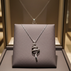 Collana con ciondolo - 18 carati Oro bianco - 0.55ct. tw. Diamante (Naturale) - Diamante