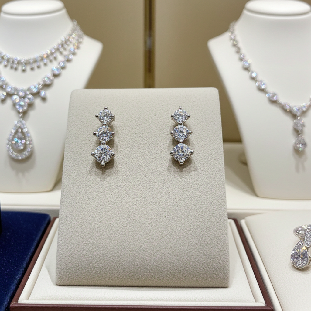 Orecchini - 18 carati Oro bianco - 0.60ct. tw. Diamante (Naturale)