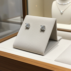 orecchini punto luce certificato HRD in oro bianco 18k e 2 diamanti naturali 0,80 ct