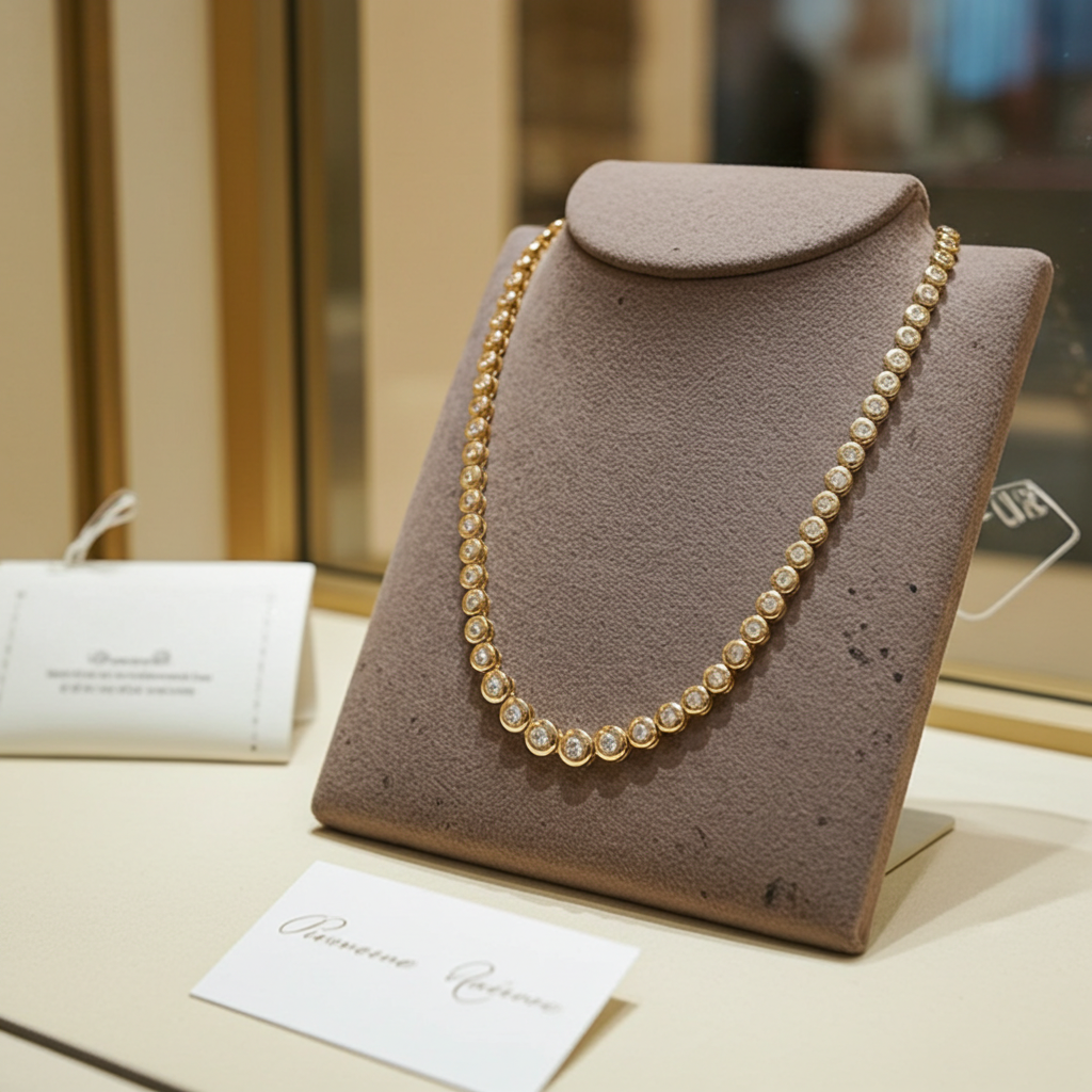 Collana collier  tennis a cipollina in oro e diamanti naturali 6.40ct