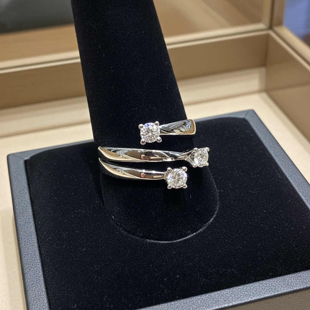 Anello trilogy , diamanti naturali 0.60ct certificato IGI D IF