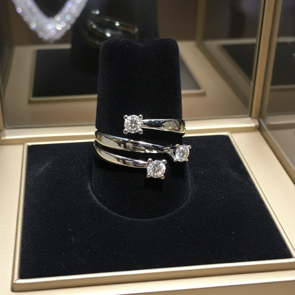 Anello trilogy , diamanti naturali 0.60ct certificato IGI D IF