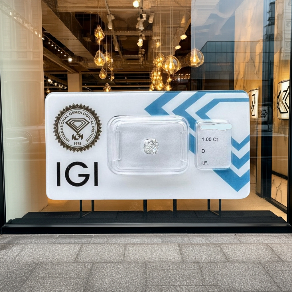 diamanti naturali certificato IGI taglio cuscino 1.00ct D IF