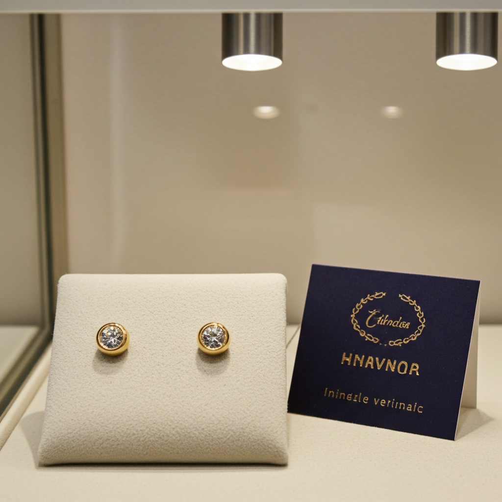 orecchini punto luce a cipolla in oro giallo 18k e 2 diamante naturali 0,30 ct