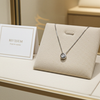 ciondolo punto luce  a cipollina in oro bianco 18k e diamante naturale  0,30 ct