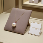 Collana - 18 carati Oro bianco  Diamante Naturale- Akoya 8-8,5 mm