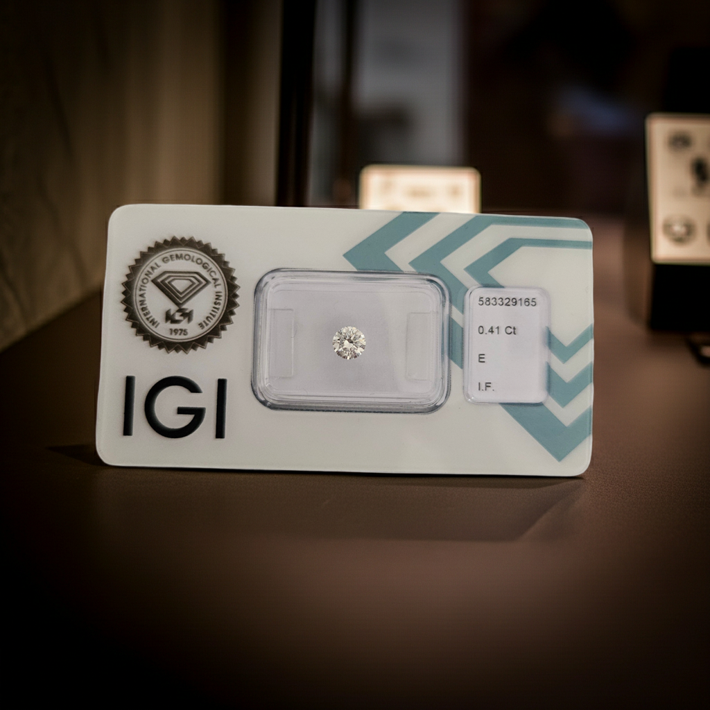 diamanti naturali certificato IGI  0.41ct E IF