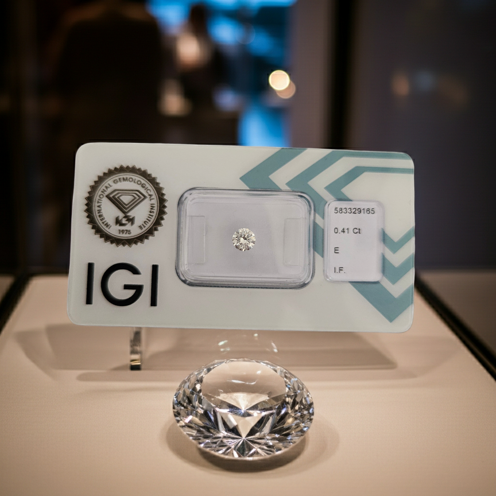 diamanti naturali certificato IGI  0.41ct E IF
