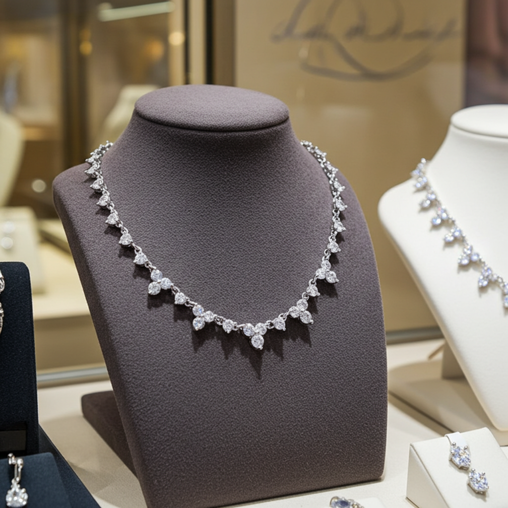 Collana con ciondolo in oro bianco 18k e diamanti naturali 1.25ct