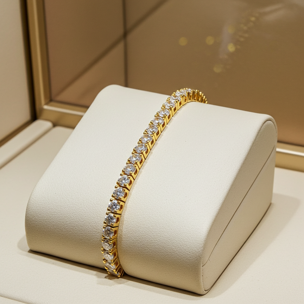 Bracciale tennis - 18 carati Oro giallo - 7.02ct. tw. Diamante (Naturale)