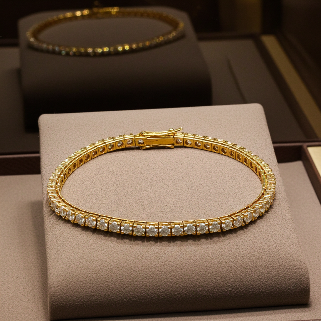 Bracciale tennis - 18 carati Oro giallo - 7.02ct. tw. Diamante (Naturale)