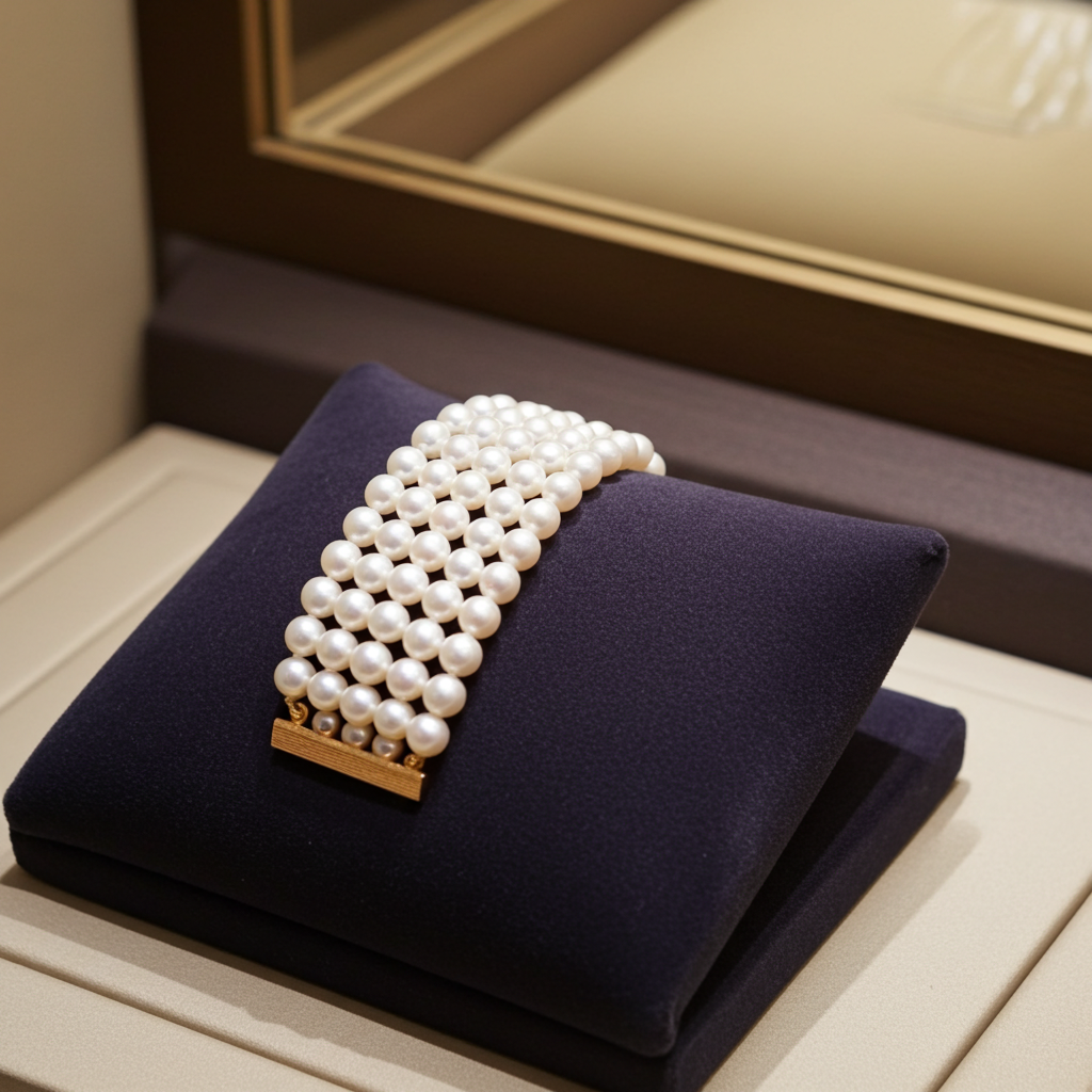 Bracciale in oro 18k e perle naturale akoya