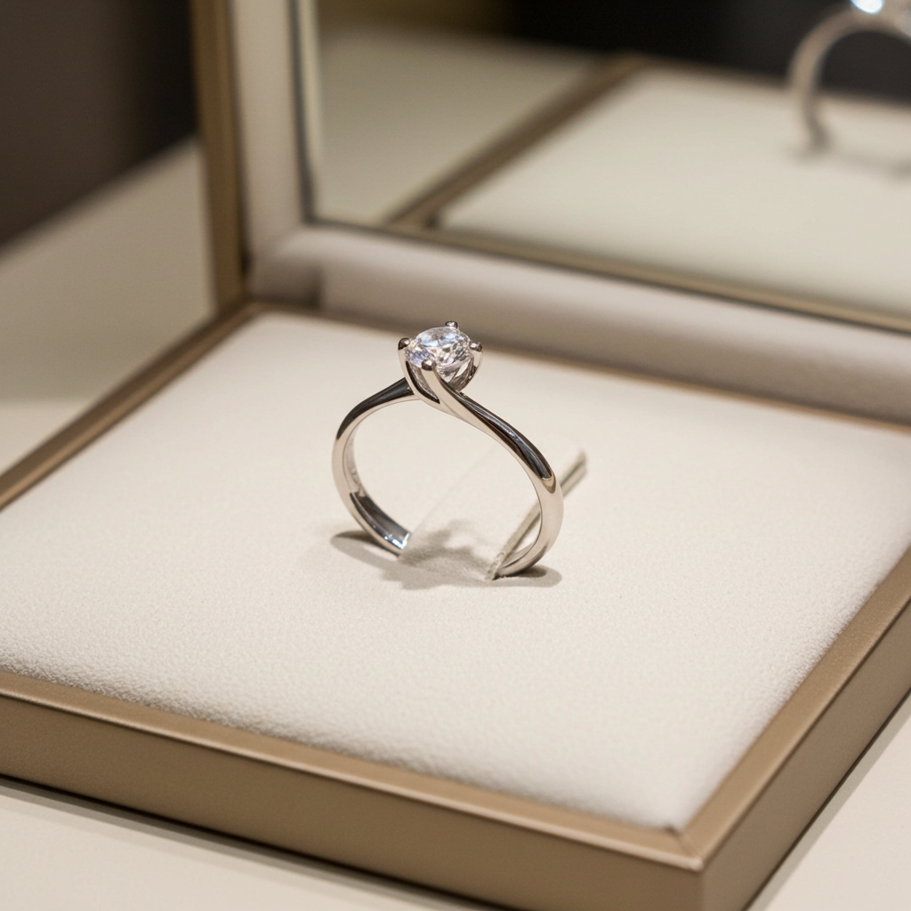 Anello solitario con diamante naturale 1.00 ct certificato IGI D IF