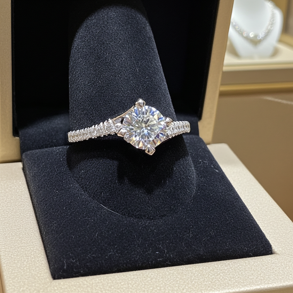 Anello di fidanzamento - 18 carati Oro bianco - 0.87ct. tw. Diamante (Naturale)