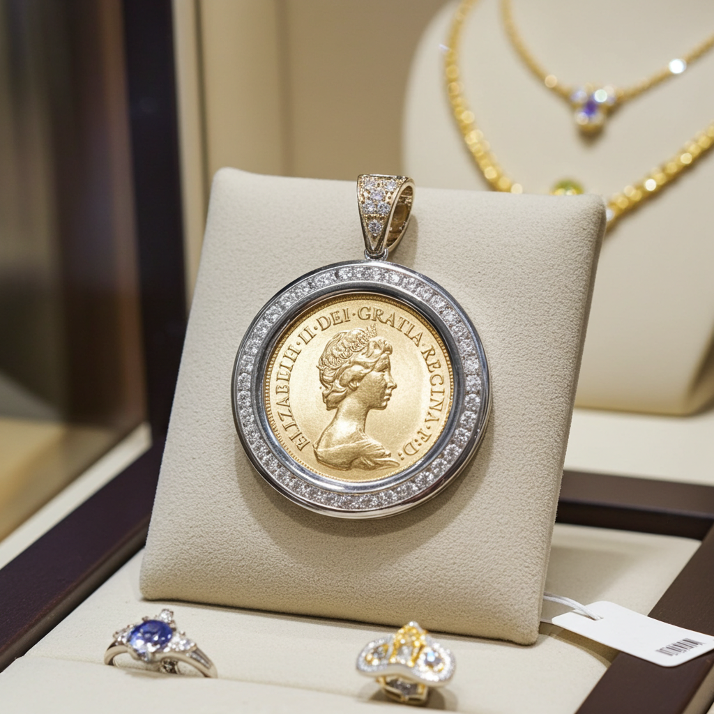 Ciondolo in oro con sterline 22k e diamanti naturali 1.10ct