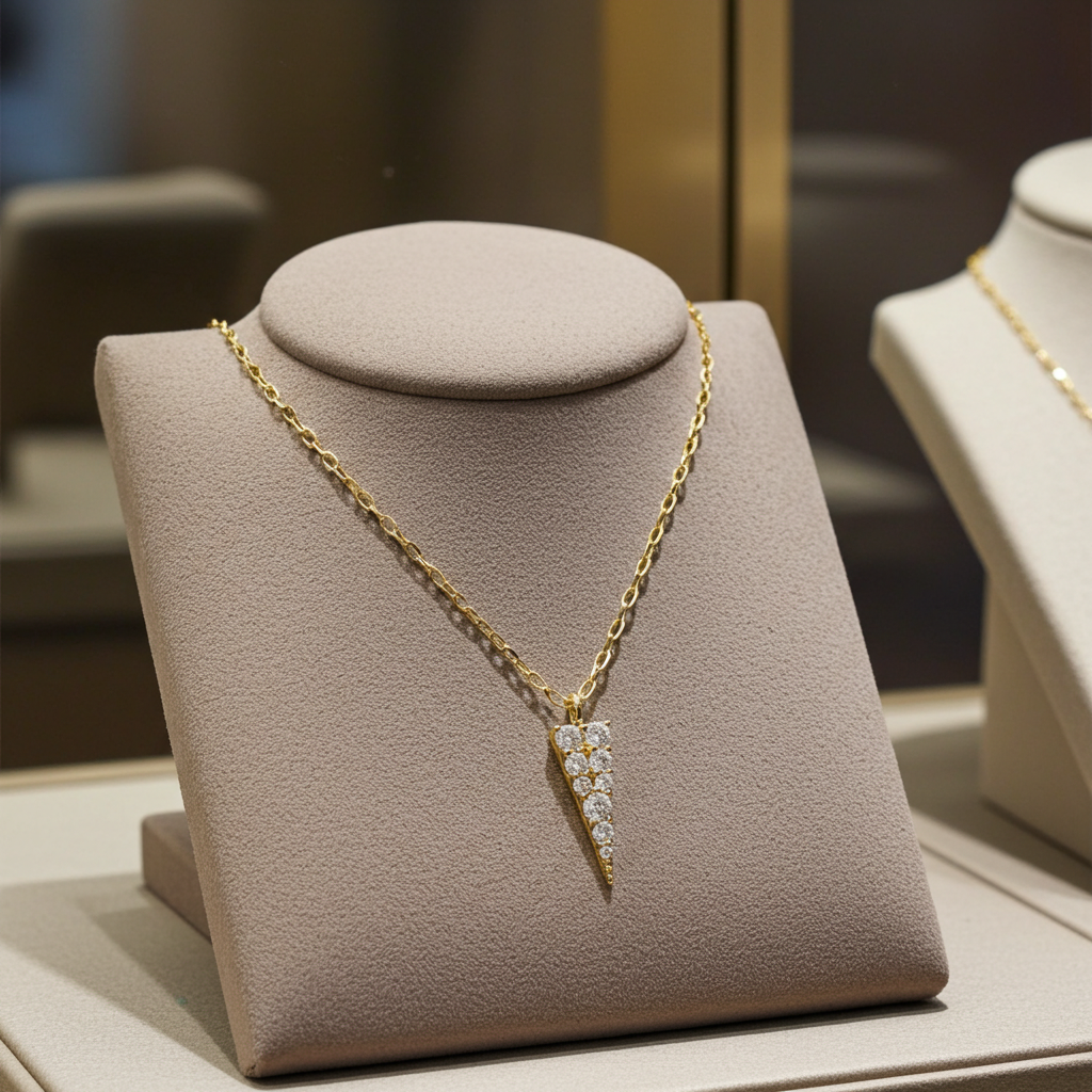 Collana con ciondolo - 18k giallo Diamante (Naturale) 0.20ct