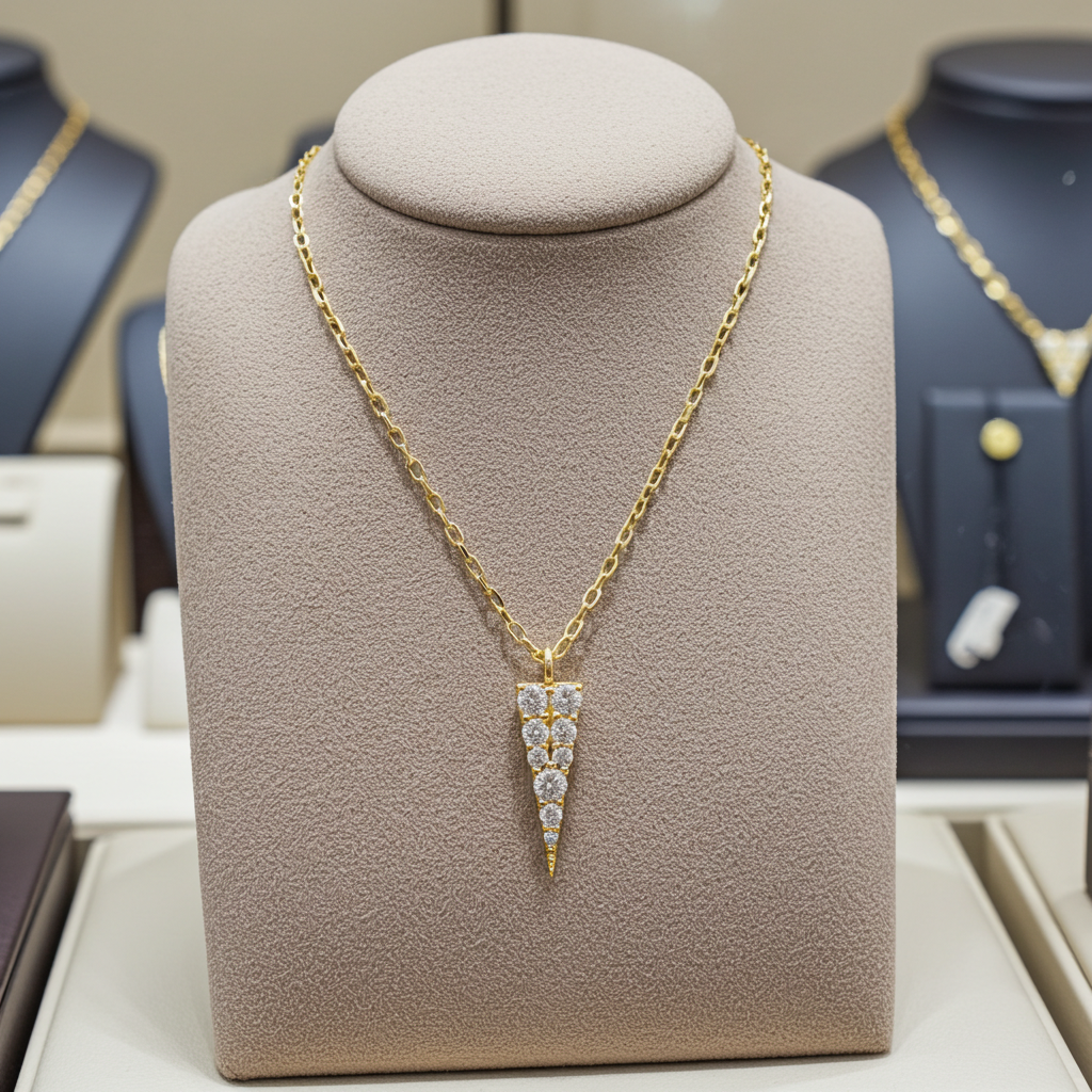 Collana con ciondolo - 18k giallo Diamante (Naturale) 0.20ct