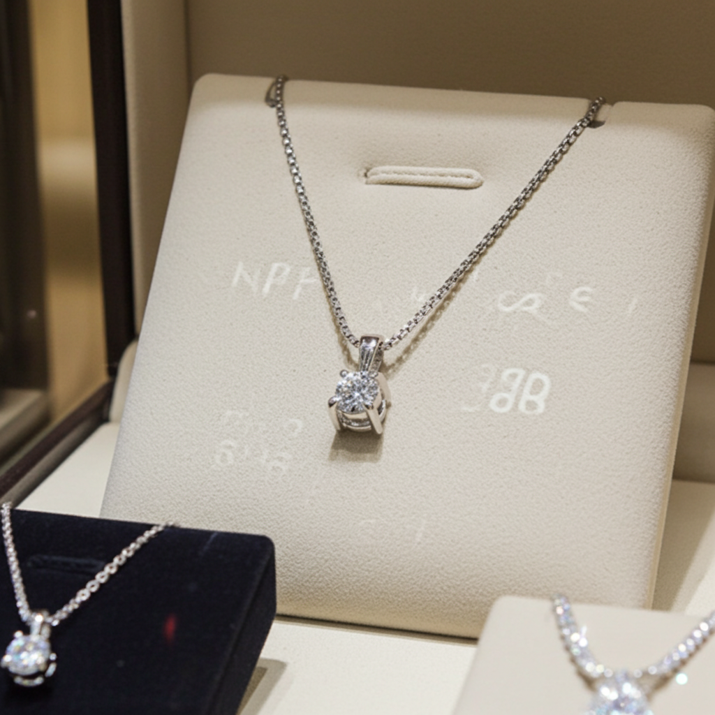 ciondolo punto  luce con diamante naturale 0,30 ct