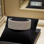 Bracciale tennis Rigido oro bianco e diamanti naturali 30ct