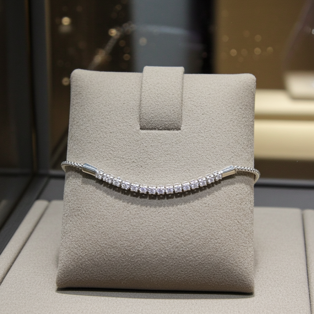 Bracciale Mezza  tennis - 18 carati Oro Bianco - 1.00ct. tw. Diamante (Naturale)