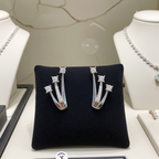 Orecchini Trilogy in Oro Bianco con 0.37ct Diamanti Naturali