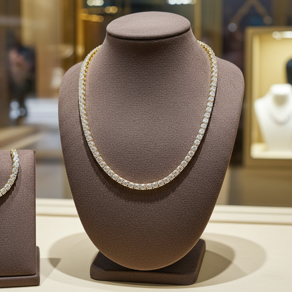 Collana - Oro Bianco 18k - 14.50ct. tw. Diamante (Coltivato in laboratorio)