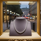 collana giro collo tennis in oro bianco 18k 750 e diamanti naturali 9 ct