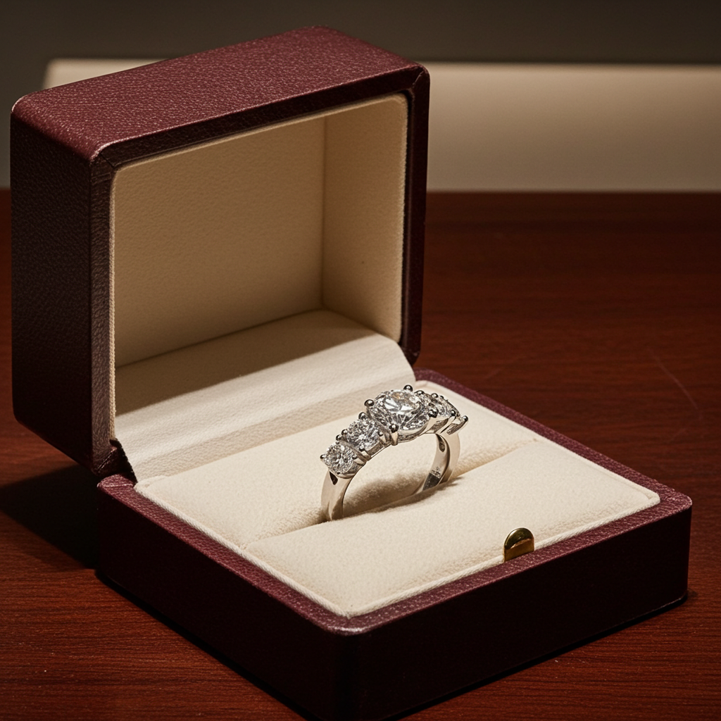 Anello fidanzamento in oro bianco 18k e diamanti naturali certificato igi 1.45ct