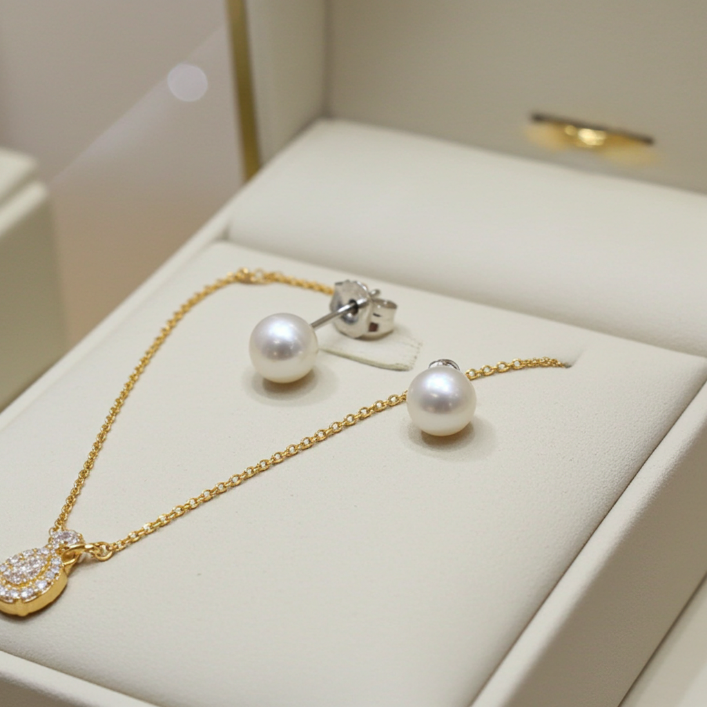 Orecchini - 18 carati Oro giallo Perla - Akoya 9 mm