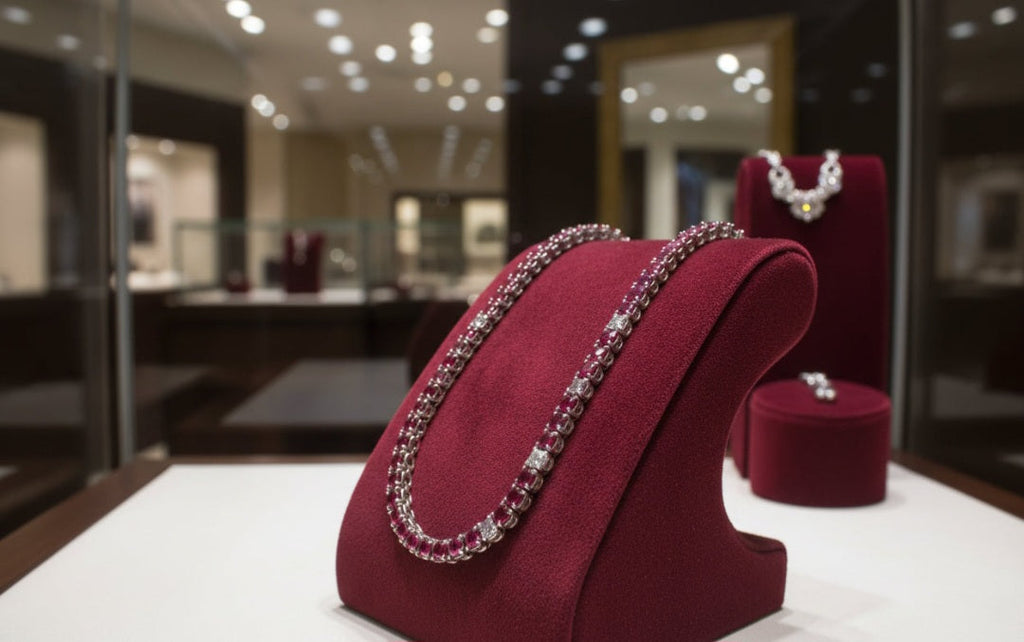 Bracciale - 18 carati Oro bianco - 4.30ct. tw. Rubino - Diamante