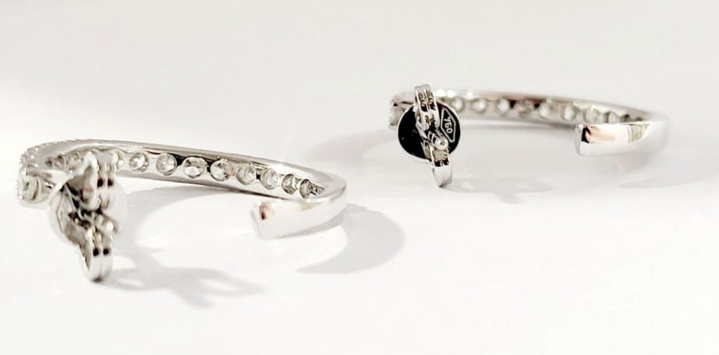 Orecchini - 18 carati Oro bianco - 1.10ct. tw. Diamante (Naturale)