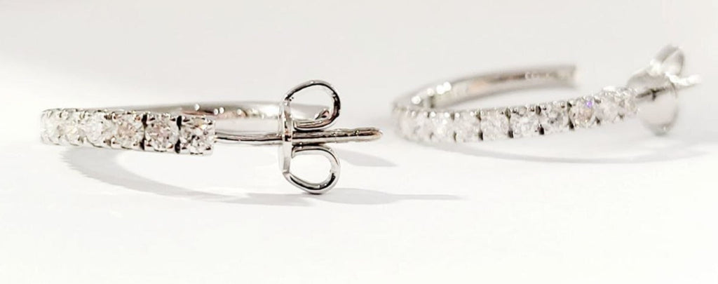 Orecchini - 18 carati Oro bianco - 1.10ct. tw. Diamante (Naturale)