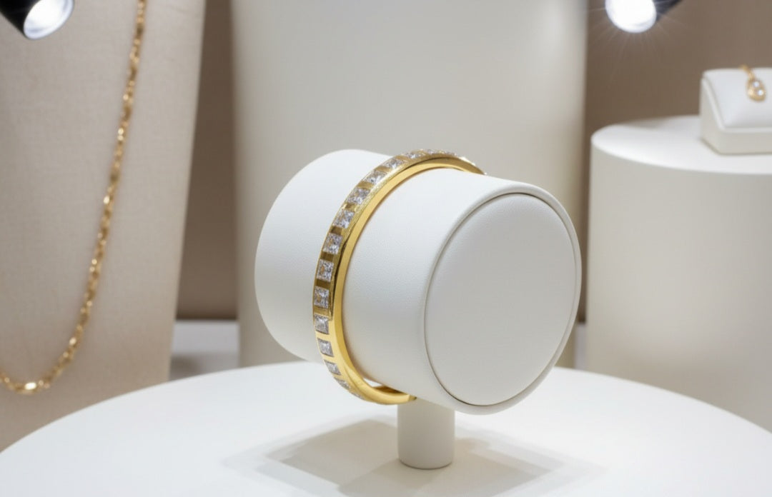 Bracciale elegante 10,10 ct  forma principessa diamanti  incassato oro